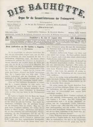 No. 35. Frankfurt a. M., den 27. August 1910. 53. Jahrgang.