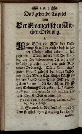 Das zehende Capitel von Der Evangelischen Kirchen-Ordnung.