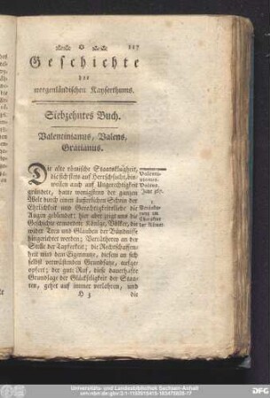 Siebzehntes Buch. Valentinianus, Valens, Gratianus.