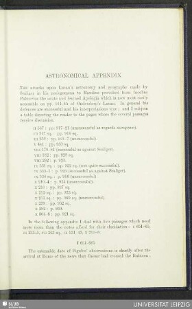 Astronomical Appendix
