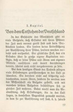 3. Kapitel. Von dem Entstehen der Deutschland