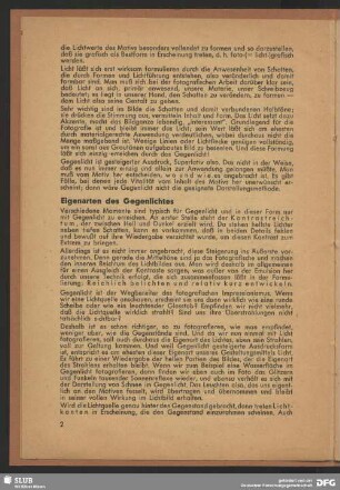 Eigenarten des Gegenlichtes