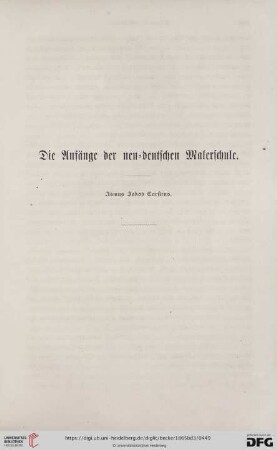 Die Anfänge der neu-deutschen Malerschule