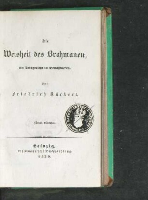 Bdch. 5: Die Weisheit des Brahmanen
