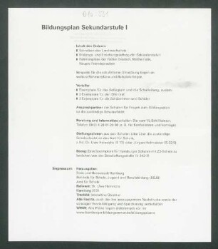 Bildungsplan Sekundarstufe 1