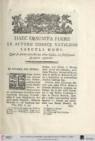 Haec desumta fuere ex altero Codice Vaticano saeculi noni