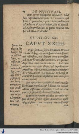 Caput XXIIII. De Officio Rei.