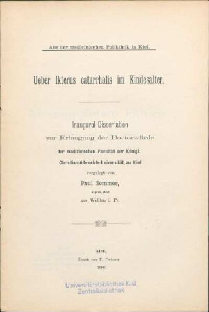 Ueber Ikterus catarrhalis im Kindesalter