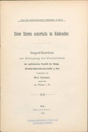 Ueber Ikterus catarrhalis im Kindesalter