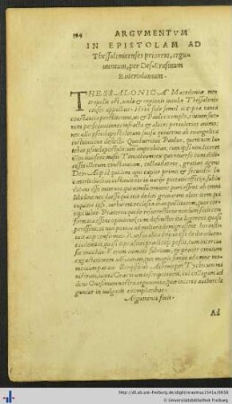 In Epistolam ad Thessalonicenses priorem argumentum.
