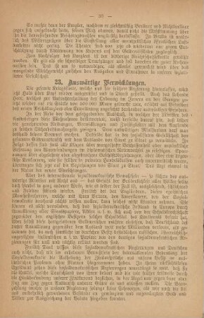 23. Auswärtige Verwicklungen