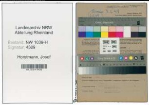 Entnazifizierung Josef Horstmann , geb. 25.04.1909 (Tierzuechter)