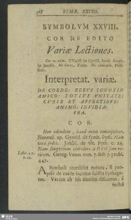 Symbolum XXVIII. Cor Ne Edito