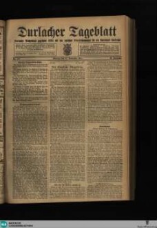 Durlacher Tagblatt : Heimatblatt für die Stadt und den früheren Amtsbezirk Durlach; Pfinztäler Bote für Grötzingen, Berghausen, Söllingen, Wöschbach u. Kleinsteinbach