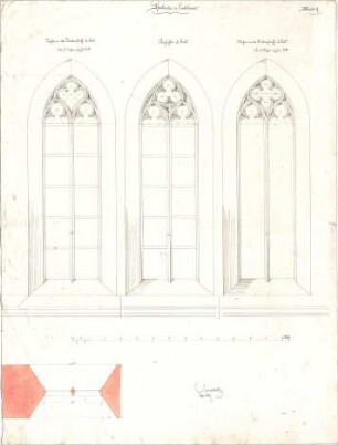 Leimbach, Karl; Emertsham; Pfarrkirche - Fenster (Grundriss, Aufrisse)
