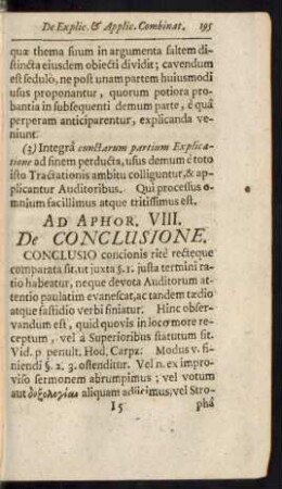 Ad Aphor. VIII. De Conclusione.