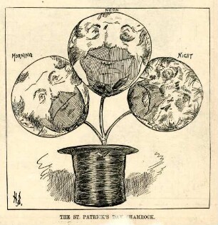 The St. Patrick's Day shamrock : ein Kleeblatt stellt den Zustand eines Iren am St. Patricks Tag dar