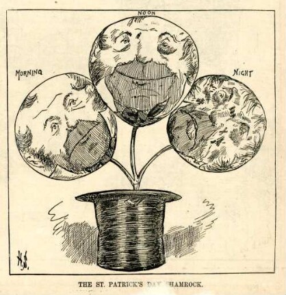 The St. Patrick's Day shamrock : ein Kleeblatt stellt den Zustand eines Iren am St. Patricks Tag dar