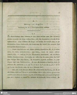 II. Beitrag zur Logistic. Fortsetzung des im V. Stück abgebrochenen Aufsatzes