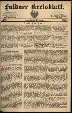 Ausgabe vom Donnerstag, den 21. Januar 1892.