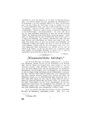 "Wissenschaftliche Astrologie"