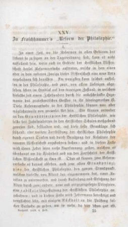 385-412 Zu Froschhammer's "Reform der Philosophie"