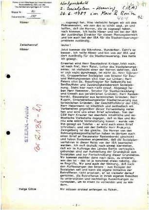 Protokoll: Sozialplan-Hearing (IBA)