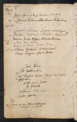 Winterhalbjahr 1708/1709. Rektorat Ernst Gottlieb/Theophil Maier