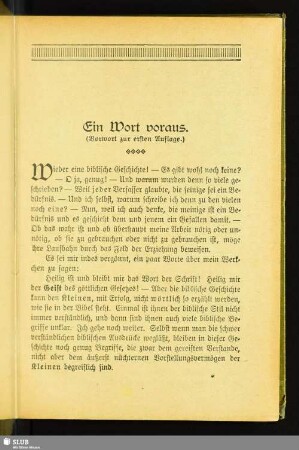 Ein Wort voraus : (Vorwort zur ersten Auflage)