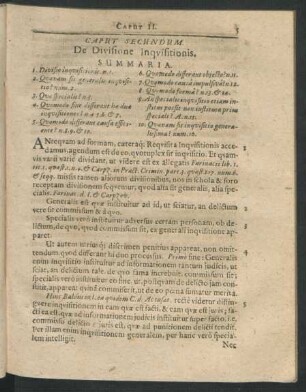 Caput Secundum. De Divisione Inquisitionis.
