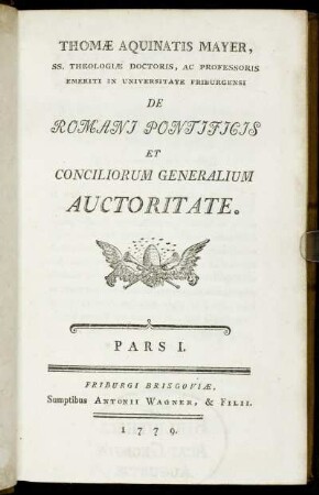 1: De Romani Pontificis Et Conciliorum Generalium Auctoritate