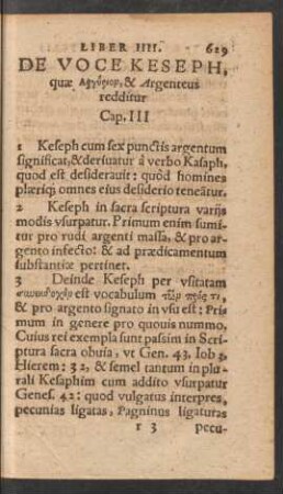 De Voce Keseph ... Cap. III