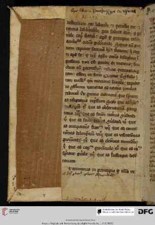 (Perg.) aus einer Hs. des 13./14. Jh.s. Bonaventura, Constitutiones generales Narbonenses