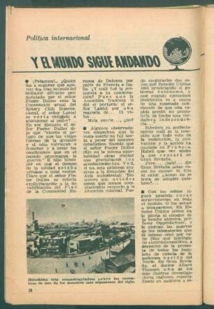 Y el mundo sigue andando : Política internacional
