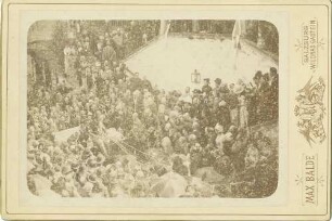 Kaiser Wilhelm I., König von Preußen in Kutsche sitzend, Verabschiedung aus Gastein (Wildbad) durch die Zivilbevölkerung