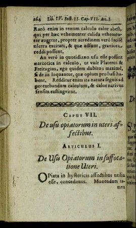 Caput VII. De usu opiatorum in uteri affectibus.