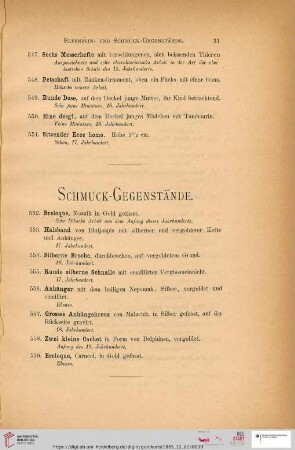 Schmuck-Gegenstände (Nr. 552-559)