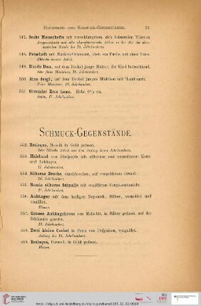 Schmuck-Gegenstände (Nr. 552-559)