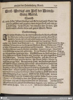 Trost-Predigt am Fest der Heimsuchung Mariä