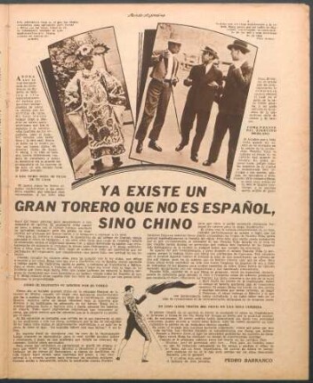 Ya existe un gran torero que no es español, sino chino