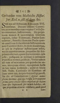 Gerhardus von Mastricht Histor.