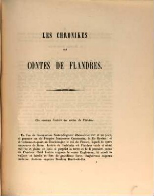 Les Chronikes des Comtes de Flandres : texte du treizième siècle, publié pour la première fois d'après un manuscrit de la bibliothèque nationale à Paris