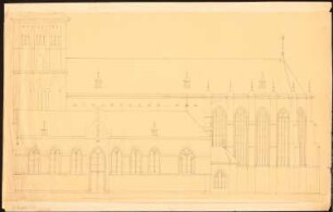 St. Ursula-Kirche, Köln: Seitenansicht, Maßstabsleiste