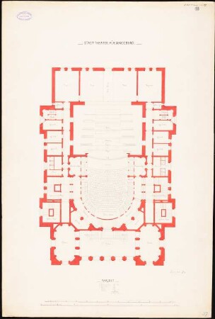 Stadttheater, Magdeburg: Grundriss Parkett 1:100