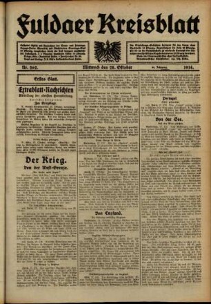 Ausgabe vom Mittwoch, den 28. Oktober 1914.