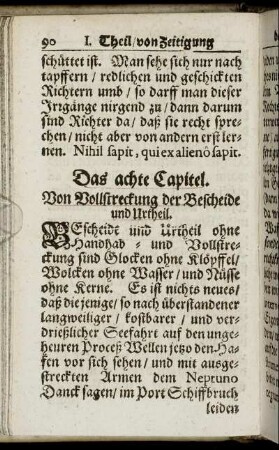 Das achte Capitel. Von Vollstreckung der Bescheide und Urtheil.