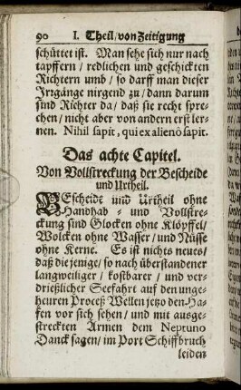 Das achte Capitel. Von Vollstreckung der Bescheide und Urtheil.