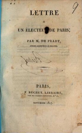 Lettre à un Électeur de Paris
