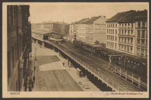 Ansichtskarte Hochbahn, Zug auf Gleis, Kottbusser Tor