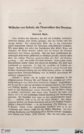 Wilhelm von Scholz als Theoretiker des Dramas